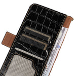 For Honor X8d 4G Case RFID Blocking Wallet Crocodile Texture Genuine Cow Leather Phone Cover