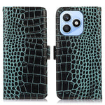 For Honor X8d 4G Case RFID Blocking Wallet Crocodile Texture Genuine Cow Leather Phone Cover