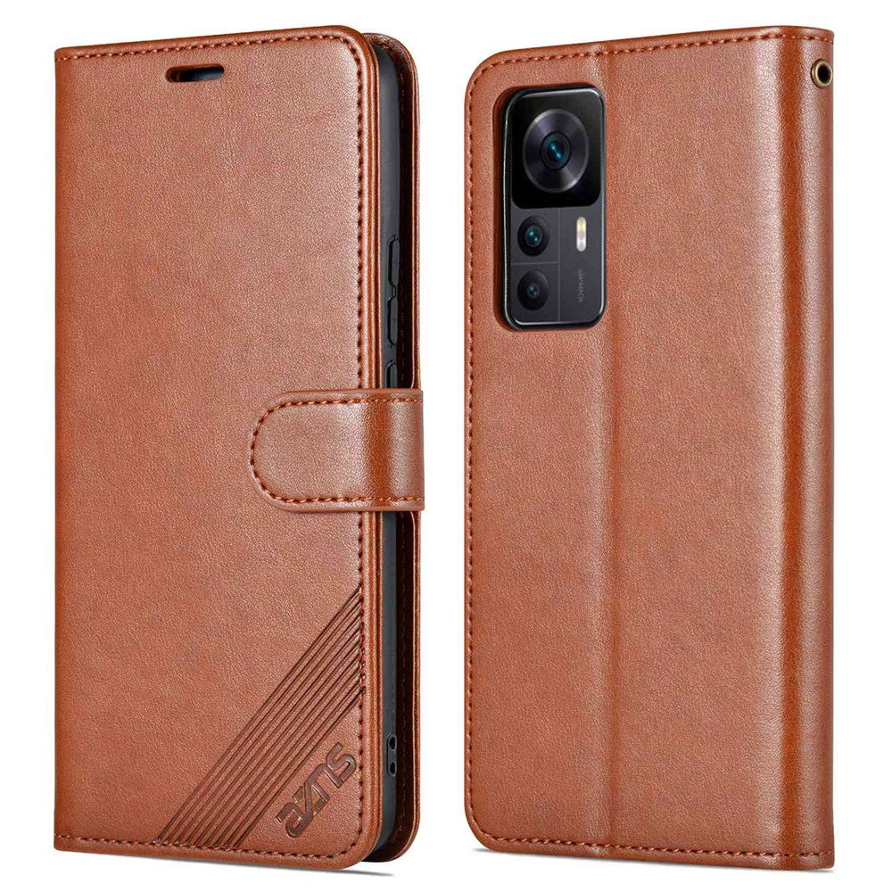 AZNS För Xiaomi Redmi K50 Ultra 5G / 12T 5G Plånboksfodral Stötsäkert PU-läderfodral Reptåligt mobilfodral med Stativ