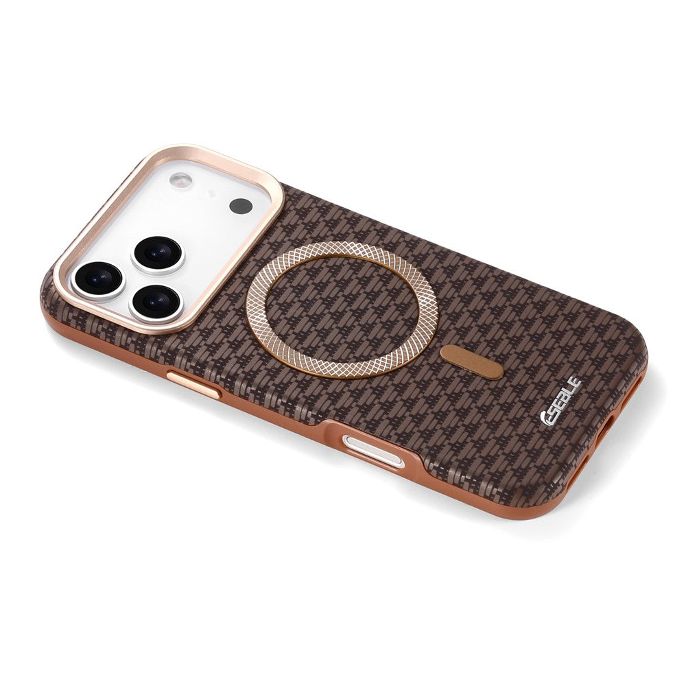 ESEBLE For iPhone 17 Pro Max Magnetic Case TPU + PU Leather Phone Cover Compatible with Magsafe