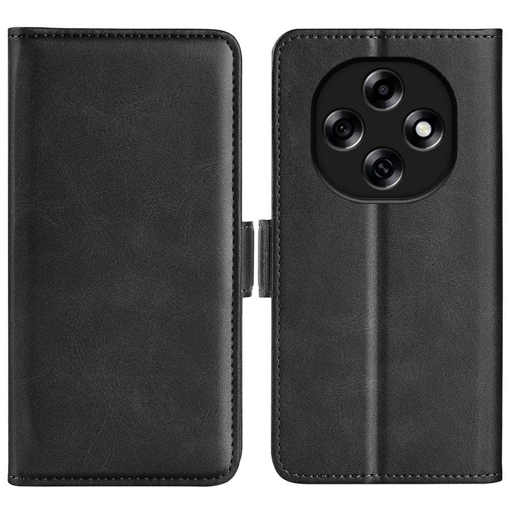 For Oppo F31 Pro 5G Wallet Case Calf Textured TPU + PU Stand Flip Cover With Double Magnetic Clasp