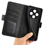 For Oppo F31 Pro 5G Wallet Case Calf Textured TPU + PU Stand Flip Cover With Double Magnetic Clasp