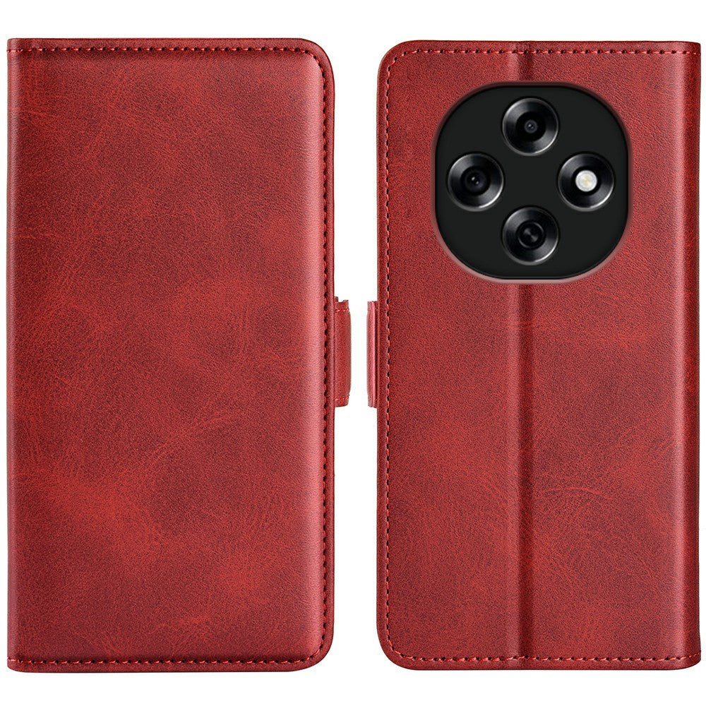 For Oppo F31 Pro 5G Wallet Case Calf Textured TPU + PU Stand Flip Cover With Double Magnetic Clasp