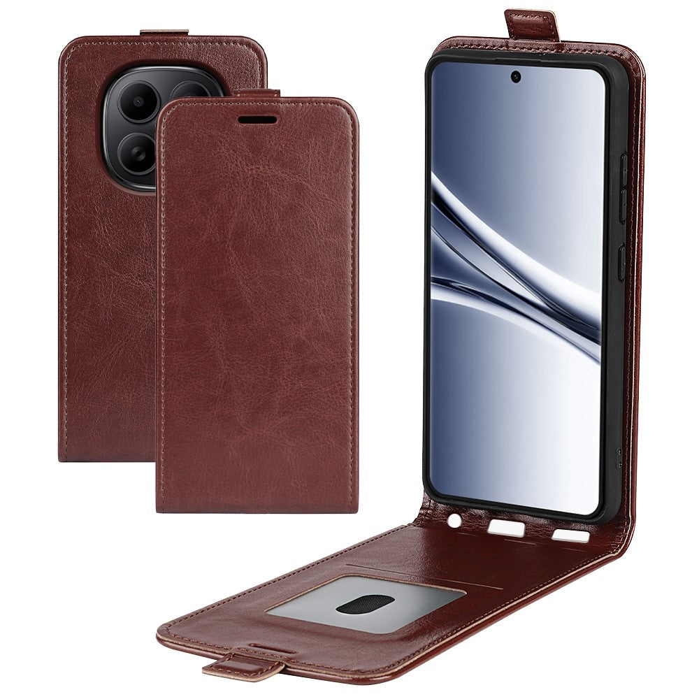 For Xiaomi Redmi Note 15 4G (Global) Case Crazy Horse Texture TPU + PU Leather Vertical Flip Phone Cover With Card Holder