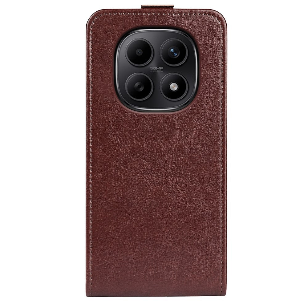 For Xiaomi Redmi Note 15 4G (Global) Case Crazy Horse Texture TPU + PU Leather Vertical Flip Phone Cover With Card Holder