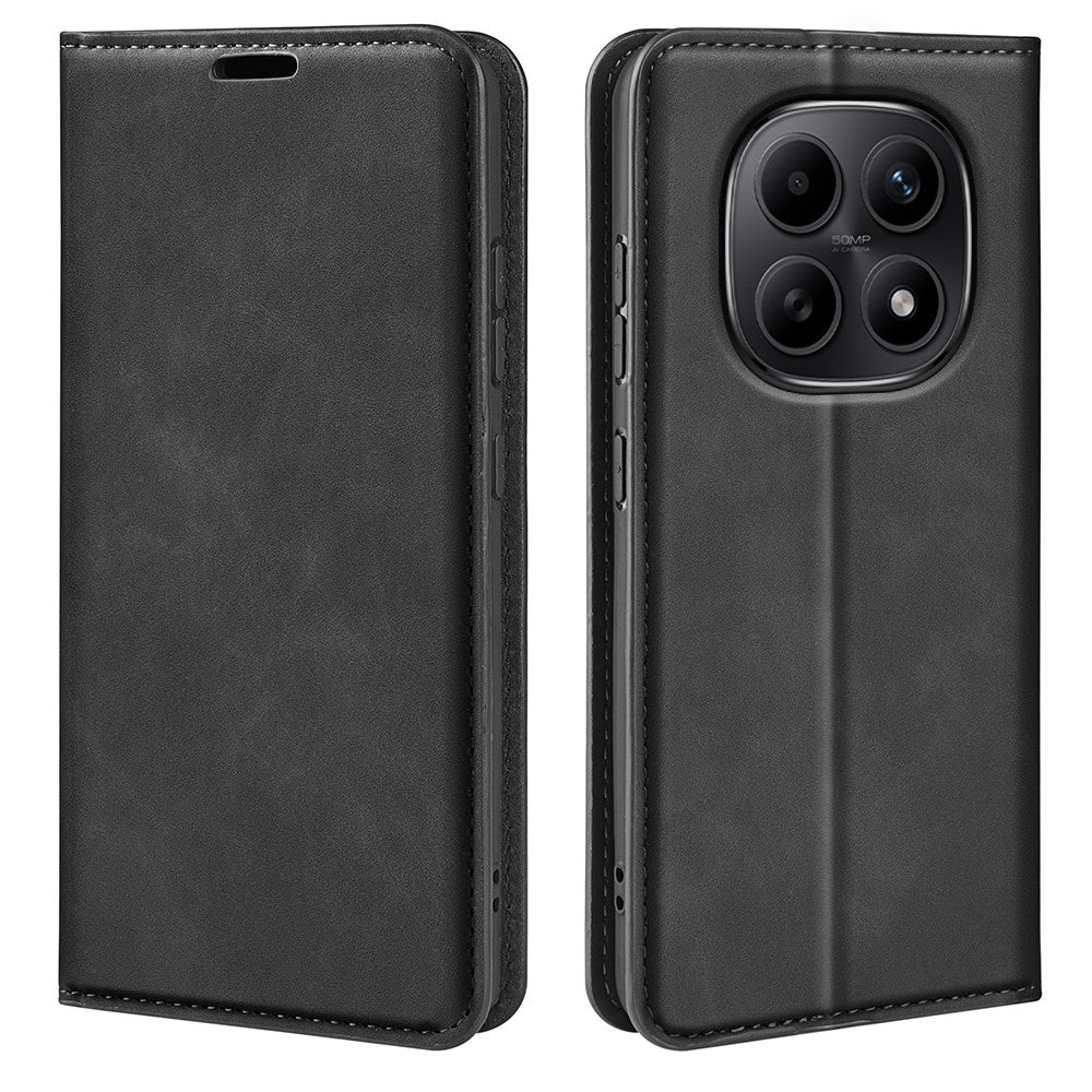 Xiaomi Redmi Note 15 4G (Global) Stativskal Skin Touch TPU + PU Läder Plånbok Folio Flip mobilskal