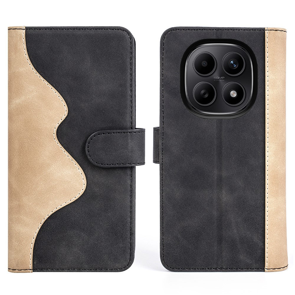 For Xiaomi Redmi Note 15 4G (Global) Wallet Case Leather Phone Cover Splicing Color