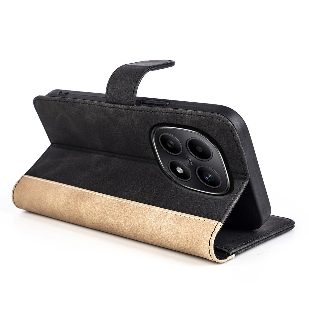 For Xiaomi Redmi Note 15 4G (Global) Wallet Case Leather Phone Cover Splicing Color