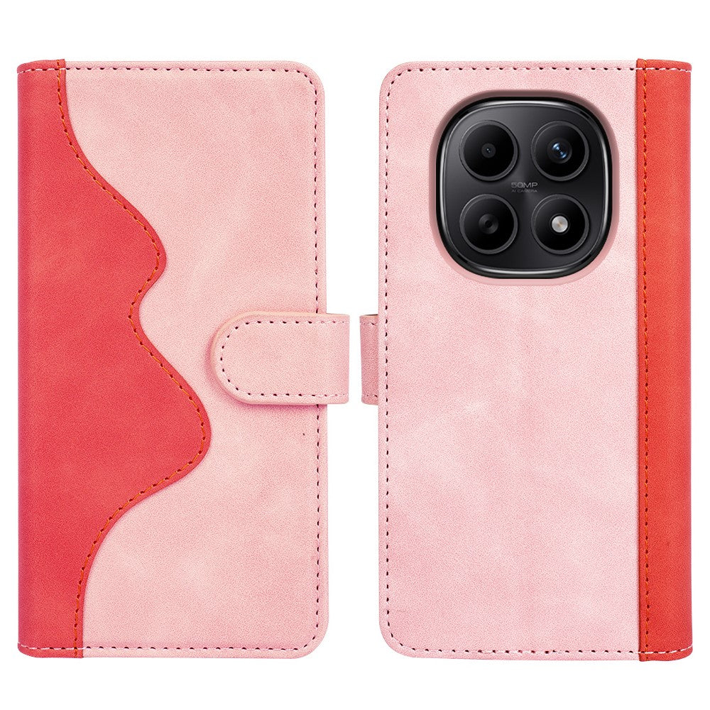 For Xiaomi Redmi Note 15 4G (Global) Wallet Case Leather Phone Cover Splicing Color