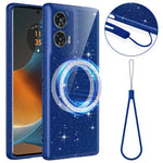 Magnetisk Cover til Motorola Edge 50 Fusion 5G / G96 5G Glitrende TPU Stødsikkert Telefoncover med Snor