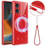 Magnetisk Cover til Motorola Edge 50 Fusion 5G / G96 5G Glitrende TPU Stødsikkert Telefoncover med Snor