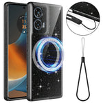 Magnetisk Cover til Motorola Edge 50 Fusion 5G / G96 5G Glitrende TPU Stødsikkert Telefoncover med Snor