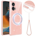 Magnetisk Cover til Motorola Edge 50 Fusion 5G / G96 5G Glitrende TPU Stødsikkert Telefoncover med Snor