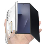 GKK-skal til Samsung Galaxy Z TriFold 5G med magnetisk hængsel, roterende stativ, armbånds-PC-mobilskal med hærdet glasfilm