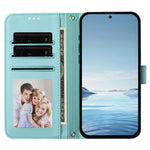 For Samsung Galaxy S26 Ultra Case Pearls Heart Diamond Flower Decor Leather Wallet Phone Cover with Wrist Strap