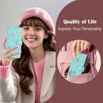 For Samsung Galaxy S26 Ultra Case Pearls Heart Diamond Flower Decor Leather Wallet Phone Cover with Wrist Strap