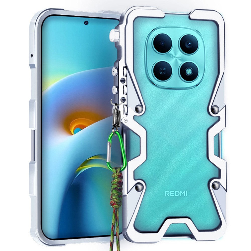 For Xiaomi Redmi Note 15 4G (Global) Bumper Case Aluminium Alloy Metal Phone Shell Cover with Strap