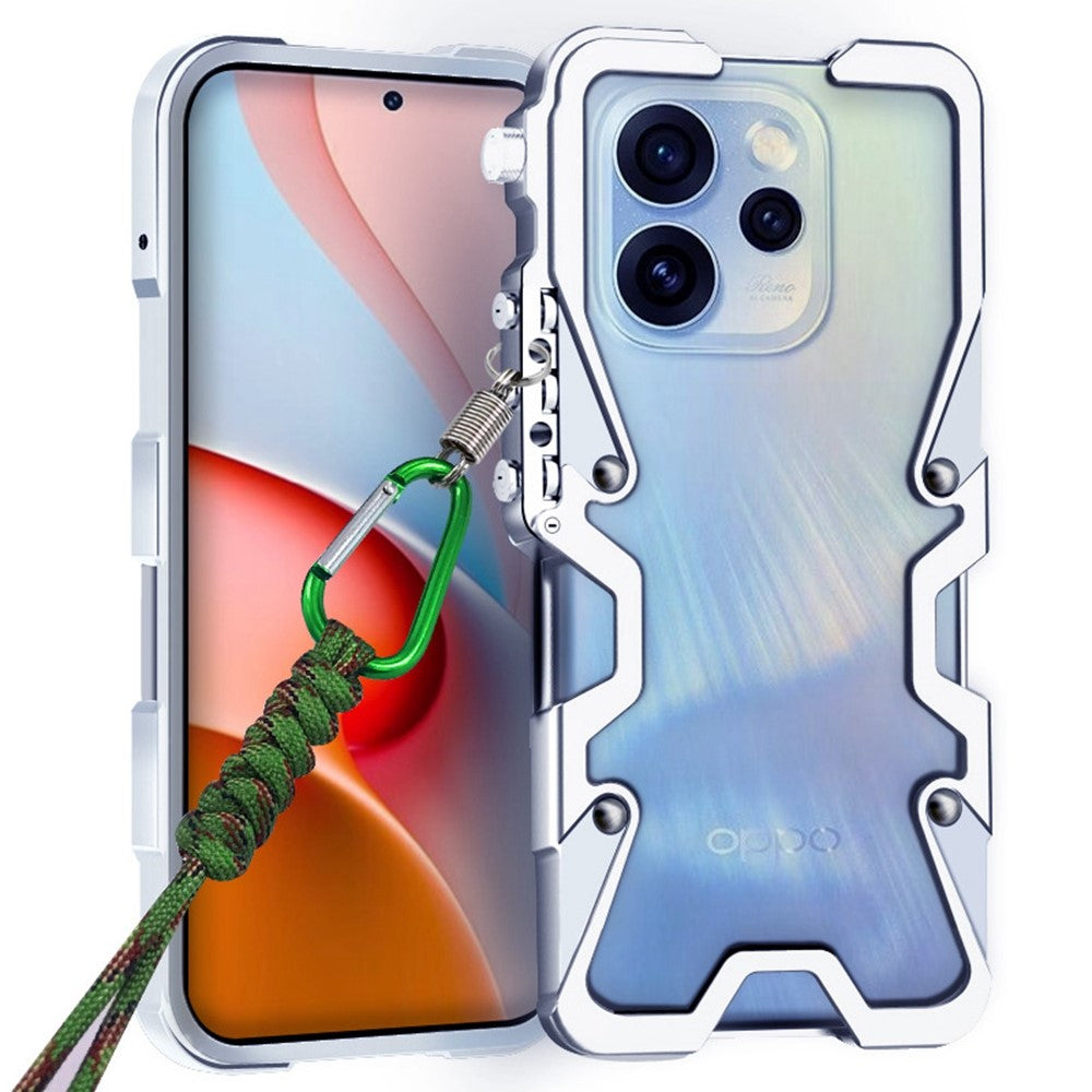 For Oppo Reno15 F 5G Bumper Case Aluminium Alloy Metal Phone Shell Cover with Strap