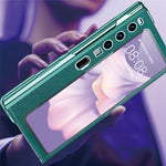 Huawei Mate Xs 2 Cross Texture Stand Folio mobilskal PU-läder + PC Anti-repskyddande galvaniserat skal med härdat glasfilm och styluspenna