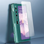 Huawei Mate Xs 2 Cross Texture Stand Folio mobilskal PU-läder + PC Anti-repskyddande galvaniserat skal med härdat glasfilm och styluspenna