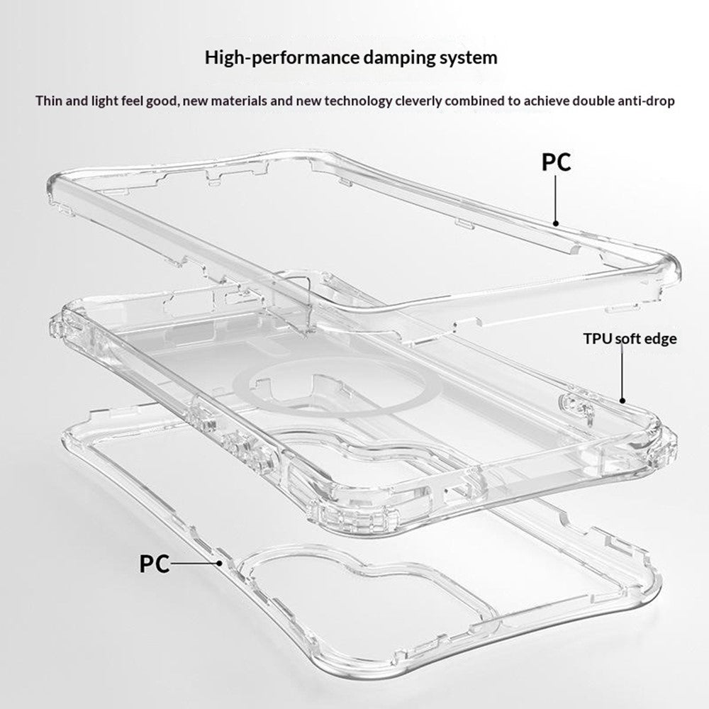 For Samsung Galaxy S26 Ultra Magnetic Case PC + TPU 3 in 1 Drop-proof Clear Phone Cover