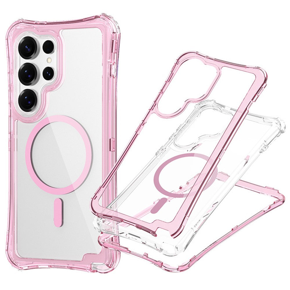 For Samsung Galaxy S26 Ultra Magnetic Case PC + TPU 3 in 1 Drop-proof Clear Phone Cover