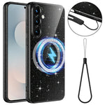 Samsung Galaxy S25+ / S24+ Magnetiskt skal Glitter TPU Stötsäkert Mobilskal med Snodd