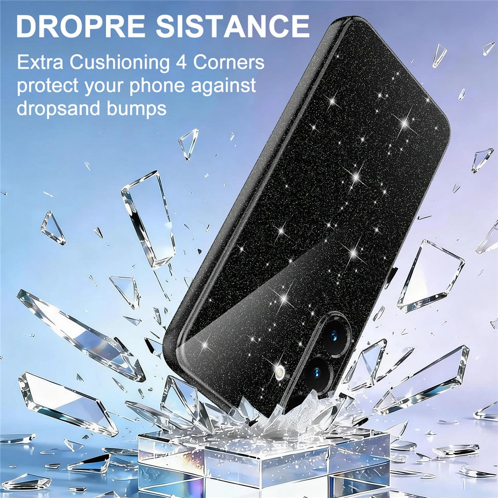 Samsung Galaxy S25+ / S24+ Magnetiskt skal Glitter TPU Stötsäkert Mobilskal med Snodd
