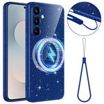 Samsung Galaxy S25+ / S24+ Magnetiskt skal Glitter TPU Stötsäkert Mobilskal med Snodd