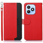 KHAZNEH For Honor X8d 4G Case RFID Blocking Wallet Litchi Texture PU Leather Phone Cover with Strap