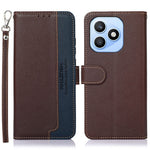 KHAZNEH For Honor X8d 4G Case RFID Blocking Wallet Litchi Texture PU Leather Phone Cover with Strap