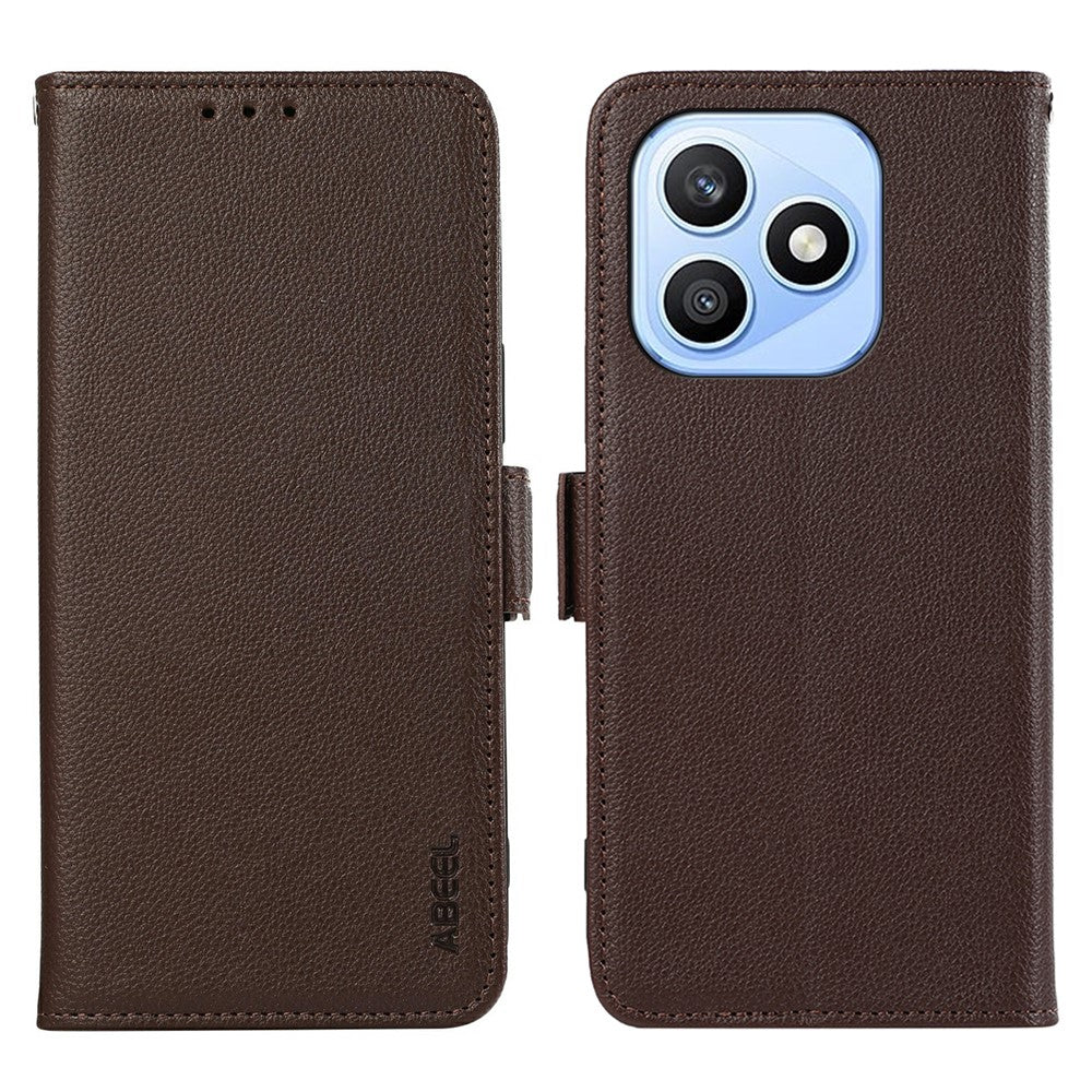 ABEEL For Honor X8d 4G Cover Litchi-tekstur læder RFID-blokerende telefoncover