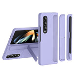 For Samsung Galaxy Z Fold4 5G Rubberized Hard PC Folding Shell Invisible Kickstand Anti-Scratch Protective Phone Case with Pencil / Pencil Holder