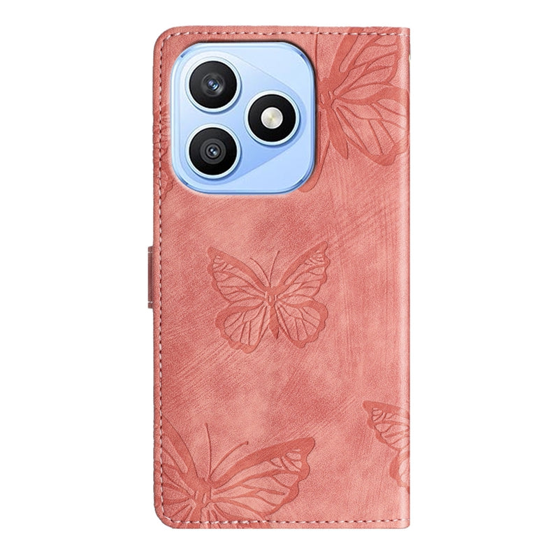 For Honor X8d 4G Case Butterfly Design Flip Wallet Leather Phone Cover Skin-Touch