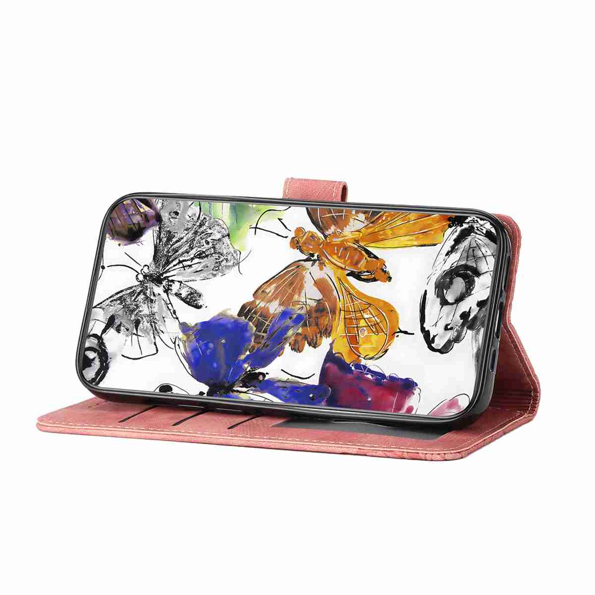 For Honor X8d 4G Case Butterfly Design Flip Wallet Leather Phone Cover Skin-Touch