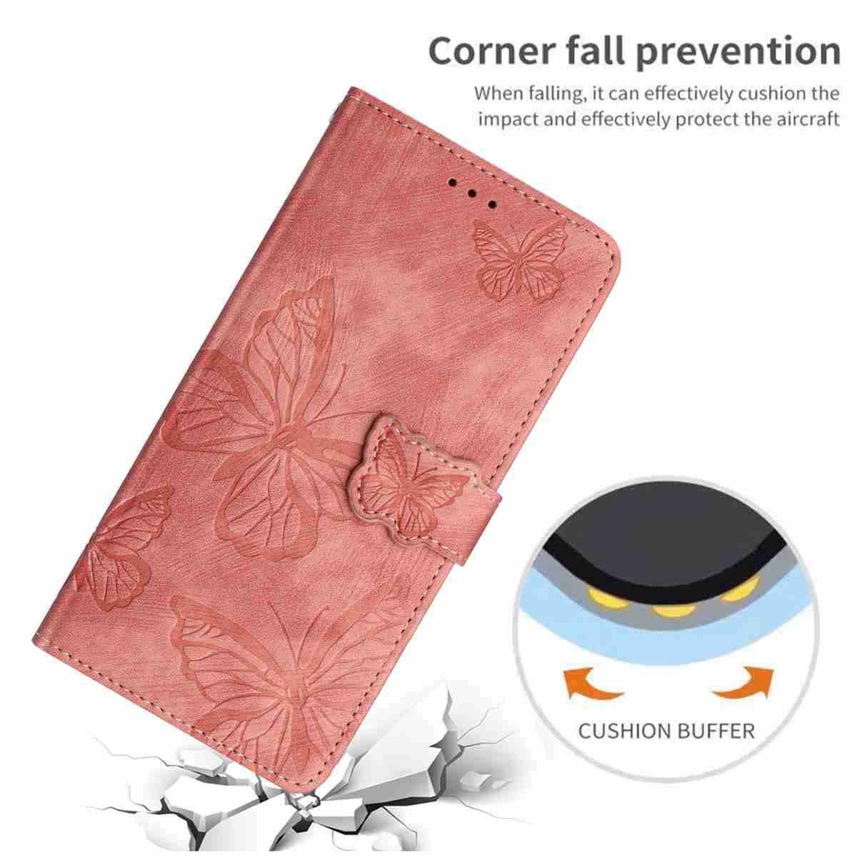 For Honor X8d 4G Case Butterfly Design Flip Wallet Leather Phone Cover Skin-Touch