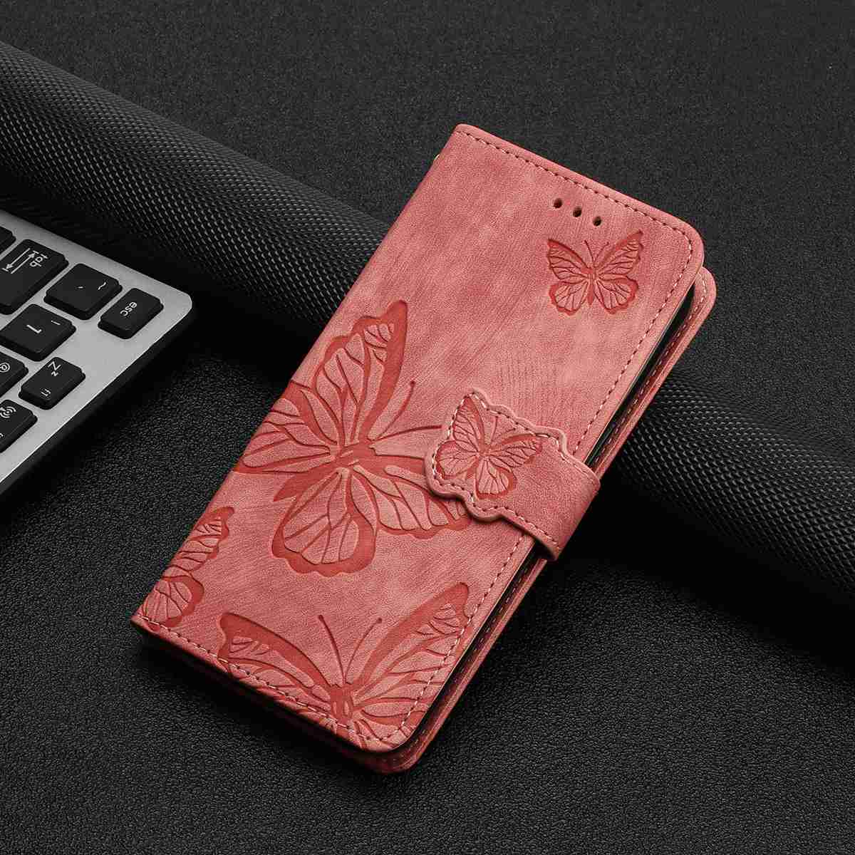 For Honor X8d 4G Case Butterfly Design Flip Wallet Leather Phone Cover Skin-Touch