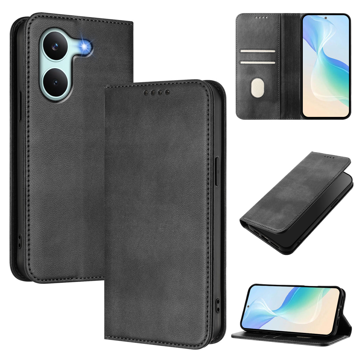 For Xiaomi Poco X8 Pro 5G / Xiaomi Redmi Turbo 5 5G Wallet Cases Retro Texture RFID Blocking Leather Phone Cover