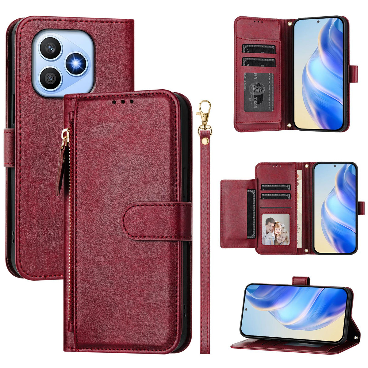 Honor X8d 4G Etui Lynlåslomme Flere Kortrum Læder Telefoncover