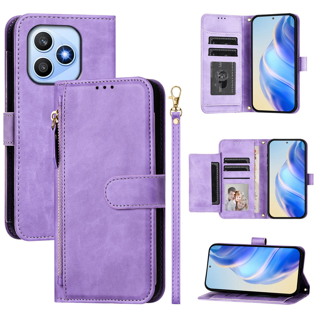 Honor X8d 4G Etui Lynlåslomme Flere Kortrum Læder Telefoncover