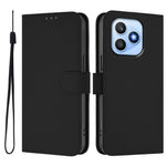 For Honor X8d 4G Case Solid Color Wallet Leather Phone Cover with Strap
