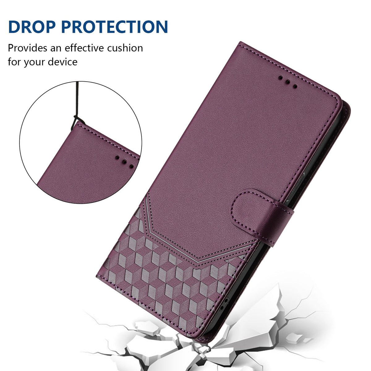 For Xiaomi Poco X8 Pro 5G / Xiaomi Redmi Turbo 5 5G Case Imprinted Honeycomb RFID Blocking Leather Phone Cover with Strap