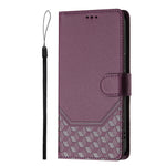 For Xiaomi Poco X8 Pro 5G / Xiaomi Redmi Turbo 5 5G Case Imprinted Honeycomb RFID Blocking Leather Phone Cover with Strap