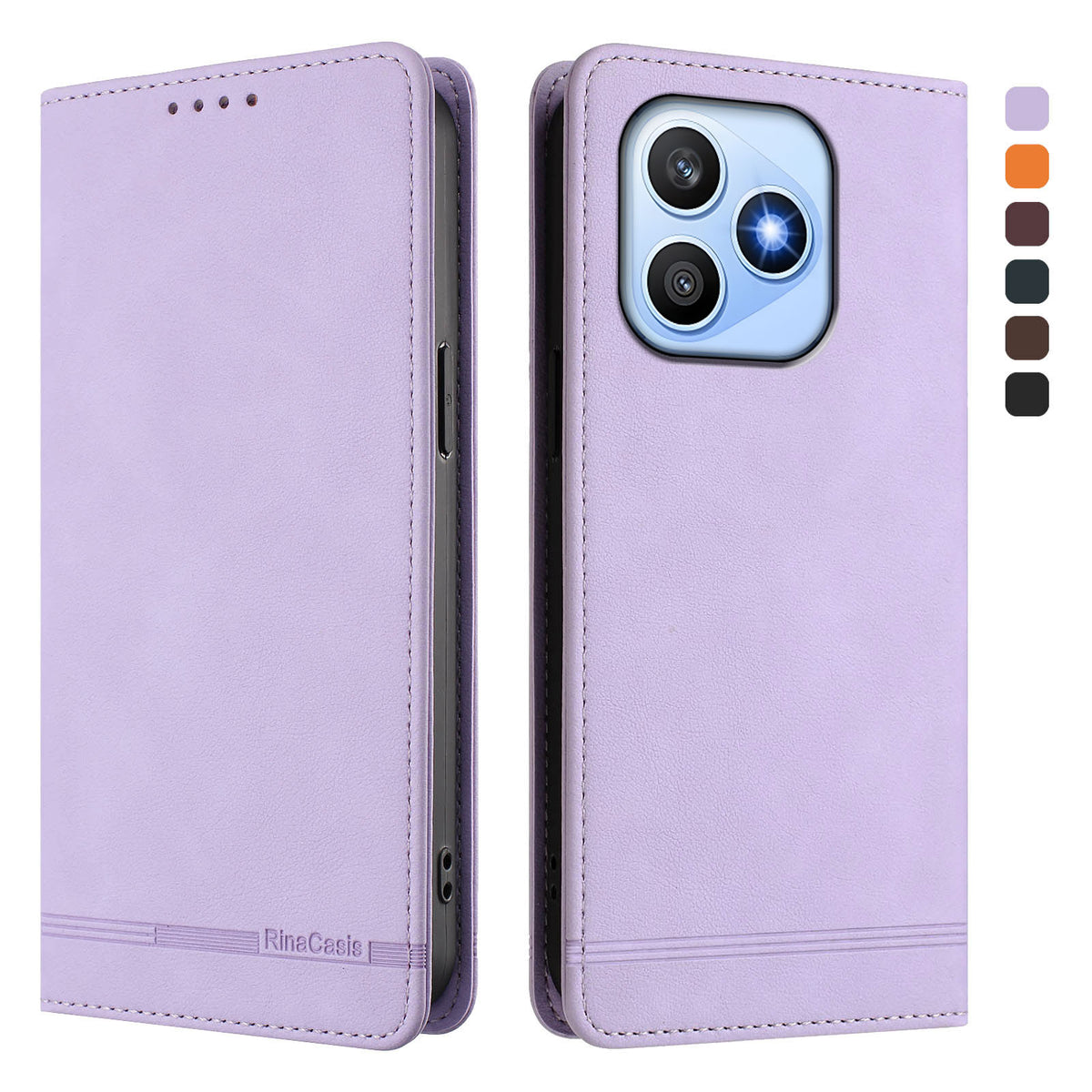 For Honor X8d 4G Case RINACASIS RC23 RFID Blocking Wallet Stand PU Leather Phone Cover