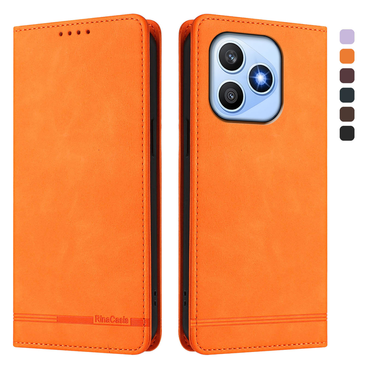 For Honor X8d 4G Case RINACASIS RC23 RFID Blocking Wallet Stand PU Leather Phone Cover