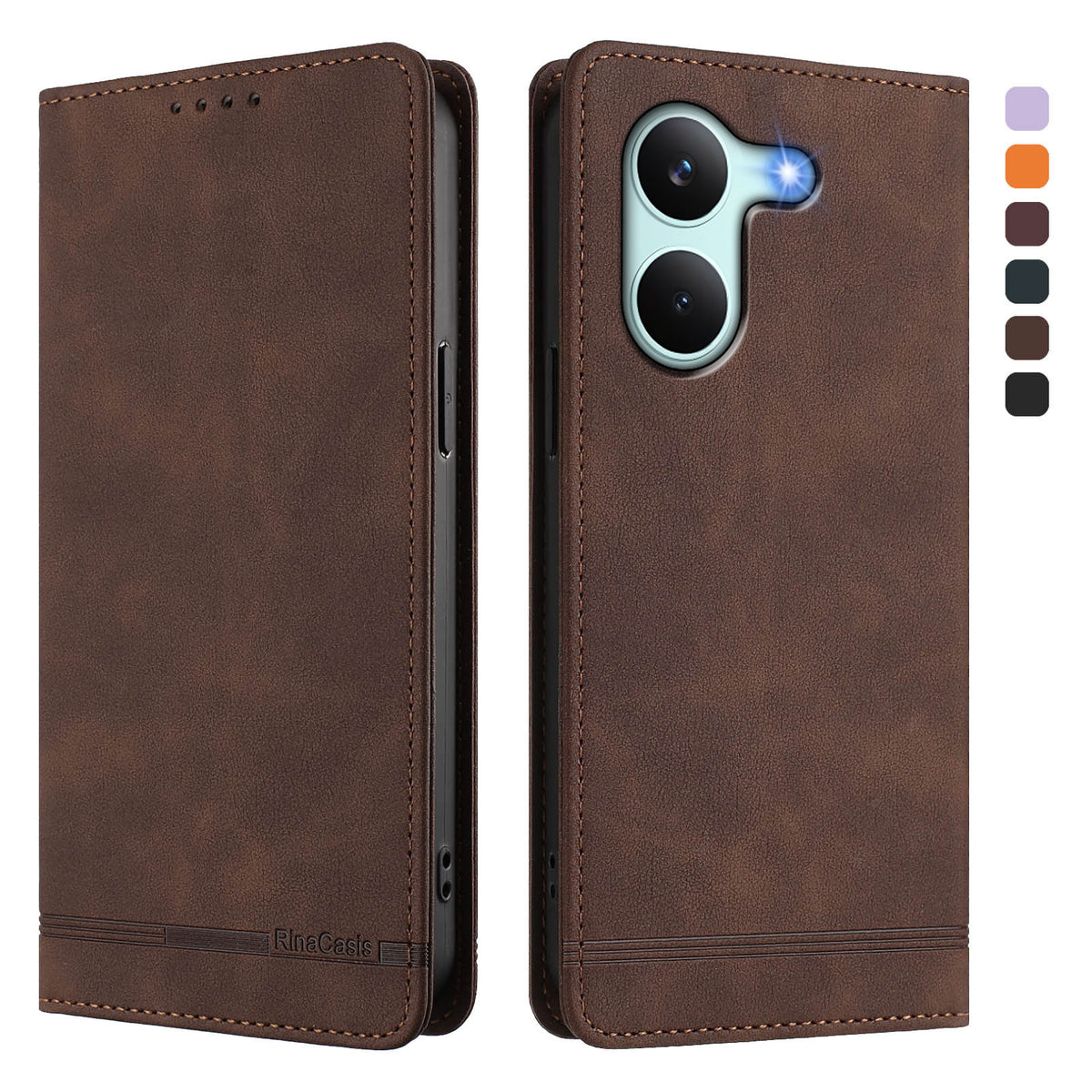 For Xiaomi Poco X8 Pro 5G / Xiaomi Redmi Turbo 5 5G Case RINACASIS RC23 RFID Blocking Wallet Stand PU Leather Phone Cover