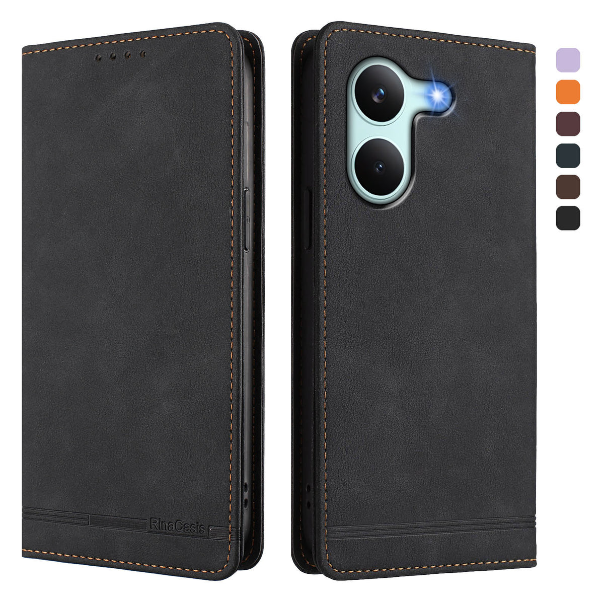 For Xiaomi Poco X8 Pro 5G / Xiaomi Redmi Turbo 5 5G Case RINACASIS RC23 RFID Blocking Wallet Stand PU Leather Phone Cover