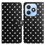 For Honor X8d 4G Leather Case Polka Dot Pattern Wallet Stand Folio Phone Cover
