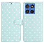 For Motorola Moto G67 5G / G77 5G Leather Case Polka Dot Pattern Wallet Stand Folio Phone Cover
