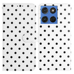 For Motorola Moto G67 5G / G77 5G Leather Case Polka Dot Pattern Wallet Stand Folio Phone Cover